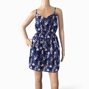 Blue Geometric Mini Dress